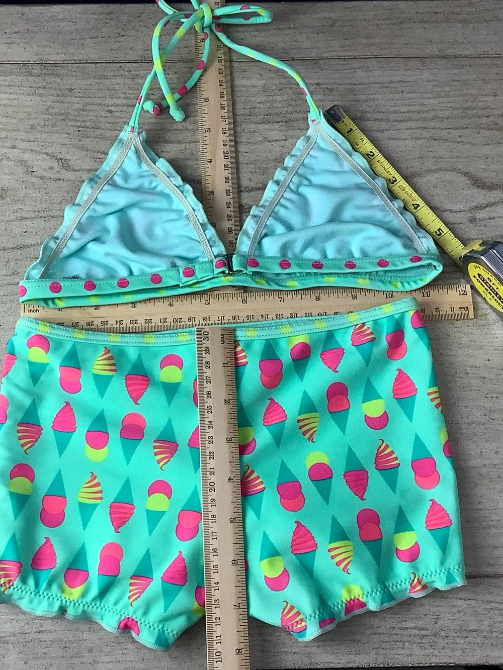 NWOT Girl's Size 7/8 Vigoss ICE CREAM CONE PRINT 2pc Swimsuit KAWAIICORE